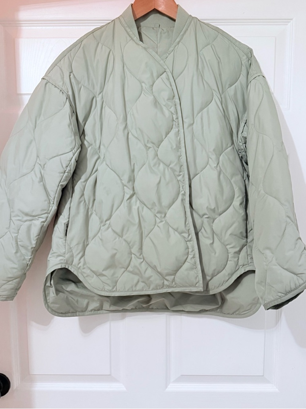 Mango Oversized Quilted Anorak Sage - Picture 12 of 15